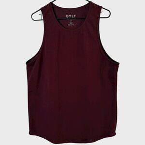 BYLT LUX Drop-Cut Premium Tank Top Burgundy Red Men's XL Athletic Active Gymwear